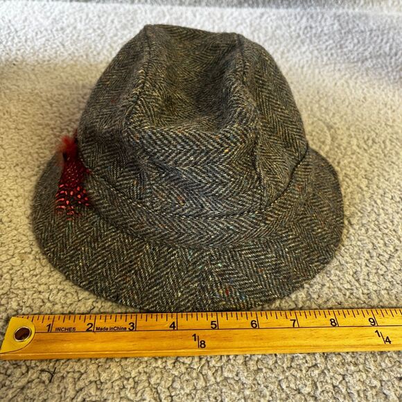 Donegal Tweed Wool Hat Mens 7 Medium 57  Brown Woven In Ireland - Picture 7 of 8